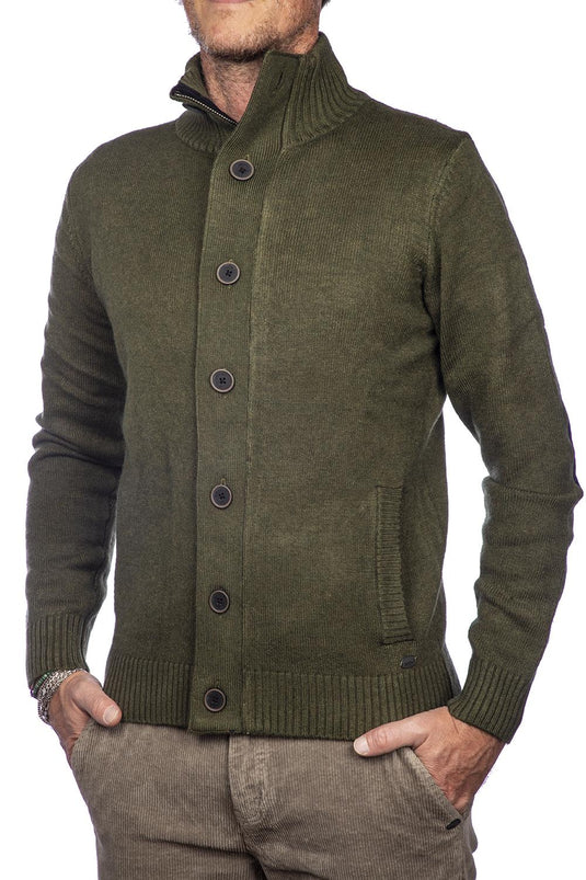 Smithy's maglia cardigan uomo con bottoni e zip 
