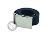 VEGA cotton webbing belt h. 4 cm. neutral blue buckle