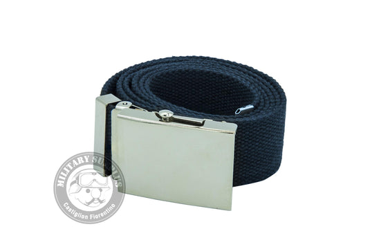 cintura nastro cotone h.4 cm. fibbia neutra blu 