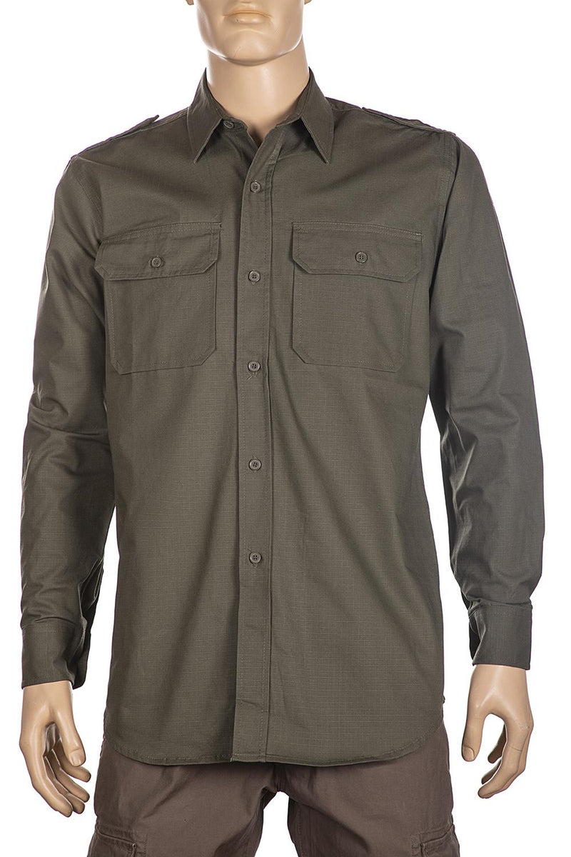 Carica immagine in Galleria Viewer, Camicia militare uomo rip-stop VERDE OLIVA 
