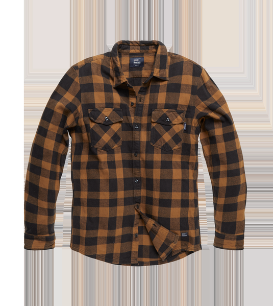 camicia uomo heavy weight in flanella con fantasia a scacchi giallo/ nero 