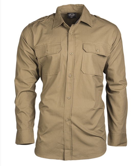 Camicia militare uomo rip-stop COYOTE 